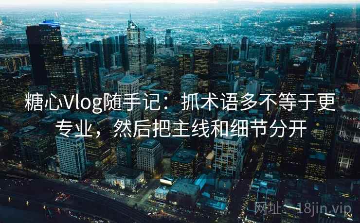 糖心Vlog随手记：抓术语多不等于更专业，然后把主线和细节分开