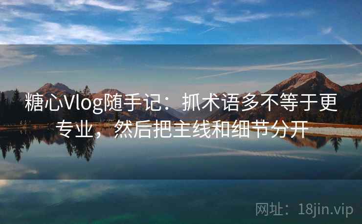 糖心Vlog随手记：抓术语多不等于更专业，然后把主线和细节分开